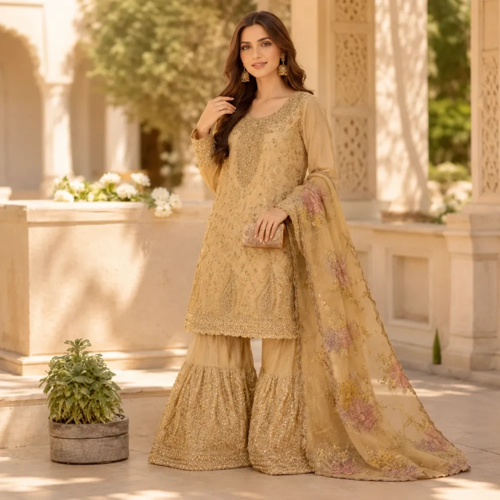 Sunehri Royale Sharara Set