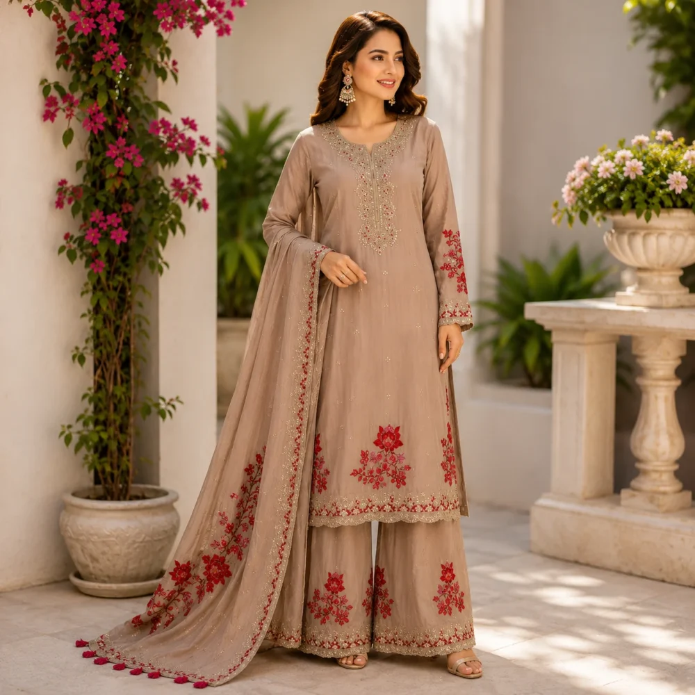 Gulnaar Embroidered Suit Set